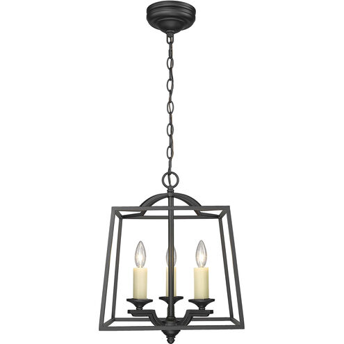 Athena 3 Light 15 inch Natural Black Pendant Ceiling Light